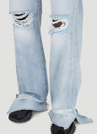 VETEMENTS Destroyed Cut-Up Jeans Light Blue vet0147004