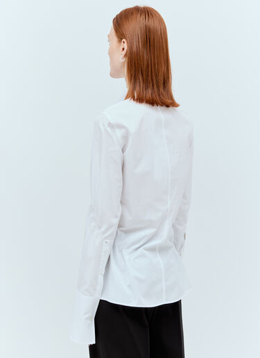 Sportmax Ruched Poplin Shirt White spx0255006