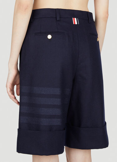 Flannel Four Bar Sack Shorts Thom Browne Flannel Four Bar Sack Shorts Navy thb0253026