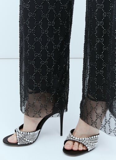 Crystal Embellished High Heel Sandals Gucci Crystal Embellished High Heel Sandals Black guc0253116