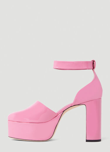 BY FAR Barb Lipstick Platform Heels Pink byf0252028