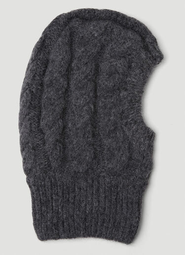 Simone Rocha Knitted Balaclava Grey sra0250015