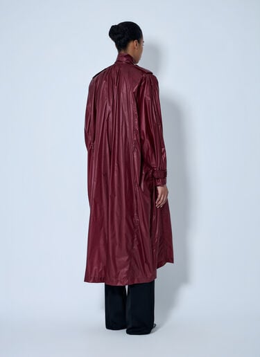 LN-CC® - Saint Laurent: Long Coat with Double-Breasted Fastening - Bordeaux Saint Laurent Long Coat with Double-Breasted Fastening Bordeaux sla0264033