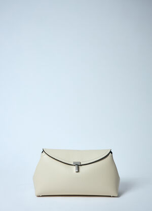 TOTEME T-Lock Leather Clutch White tot0259020