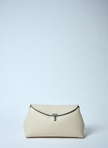 TOTEME T-Lock Leather Clutch White tot0259020