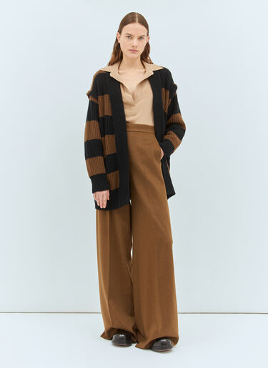 Max Mara Wool And Cashmere Oversized Cardigan Brown max0258038