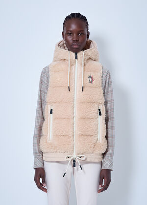 Moncler Grenoble Teddy Hooded Insulated Gilet Light Pink mog0265018