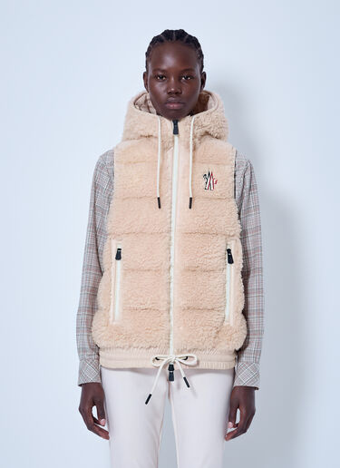 Moncler Grenoble Teddy Hooded Insulated Gilet Light Pink mog0265018
