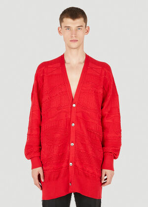 Sulvam Long Jacquard Cardigan Red sul0150010