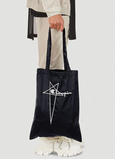 Rick Owens x Champion Embroidered Logo Shopper Tote Black roc0148027