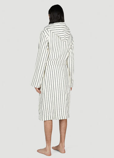 Tekla Striped Hooded Bath Robe White tek0353009