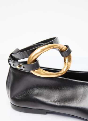 Jil Sander 皮革芭蕾平底鞋 黑色 jil0255038
