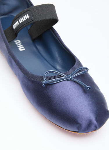 Miu Miu Satin Ballerina Flats Blue miu0257019