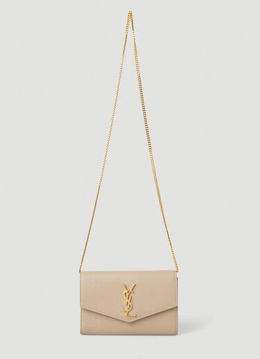 Saint Laurent Uptown Chain Shoulder Bag Beige sla0247122