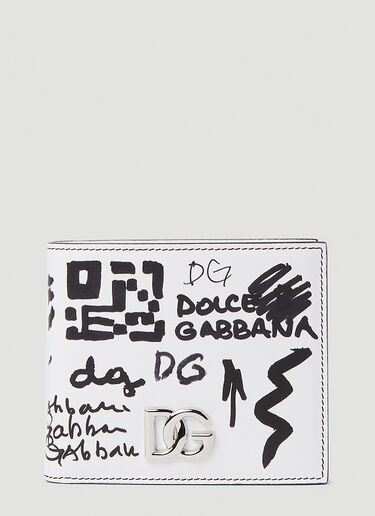 Dolce & Gabbana DG 스크리블 바이폴드 지갑 화이트 dol0150026