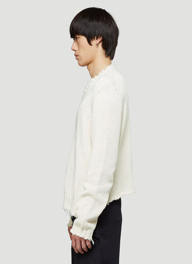 Maison Margiela Distressed Knitted Sweater White mla0143004