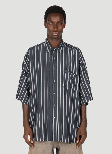 Acne Studios 条纹短袖衬衫 黑色 acn0154012