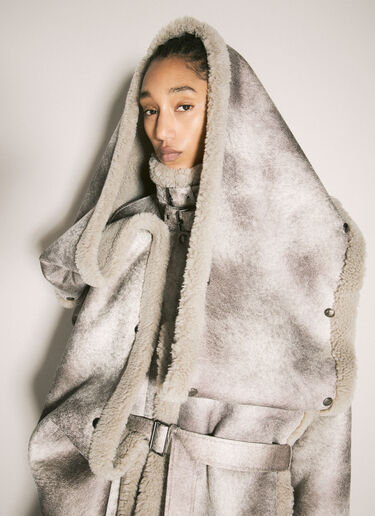 Y/Project Snap-Off Hood-Panel Aviator Coat Grey ypr0358001