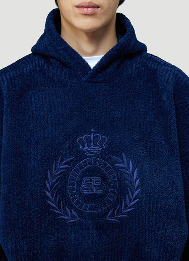 Balenciaga Embroidered Logo Hooded Sweatshirt Blue bal0143023