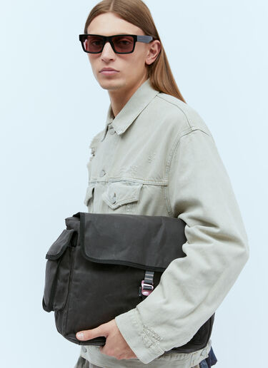 Acne Studios Logo Patch Messenger Bag Grey acn0154053