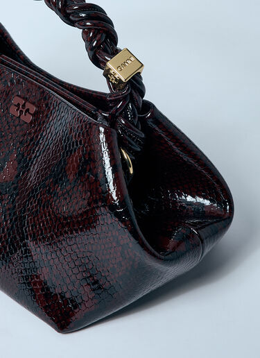 GANNI Snake Small Bou Handbag Burgundy gan0259057