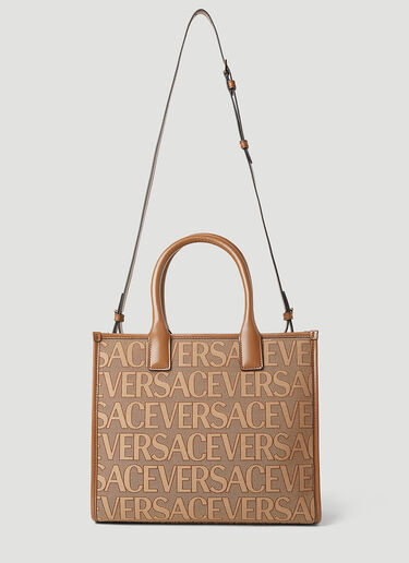 Versace Allover Small Tote Bag Brown vrs0253051