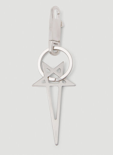 Pentagram Keyring Rick Owens Pentagram Keyring Silver ric0153037
