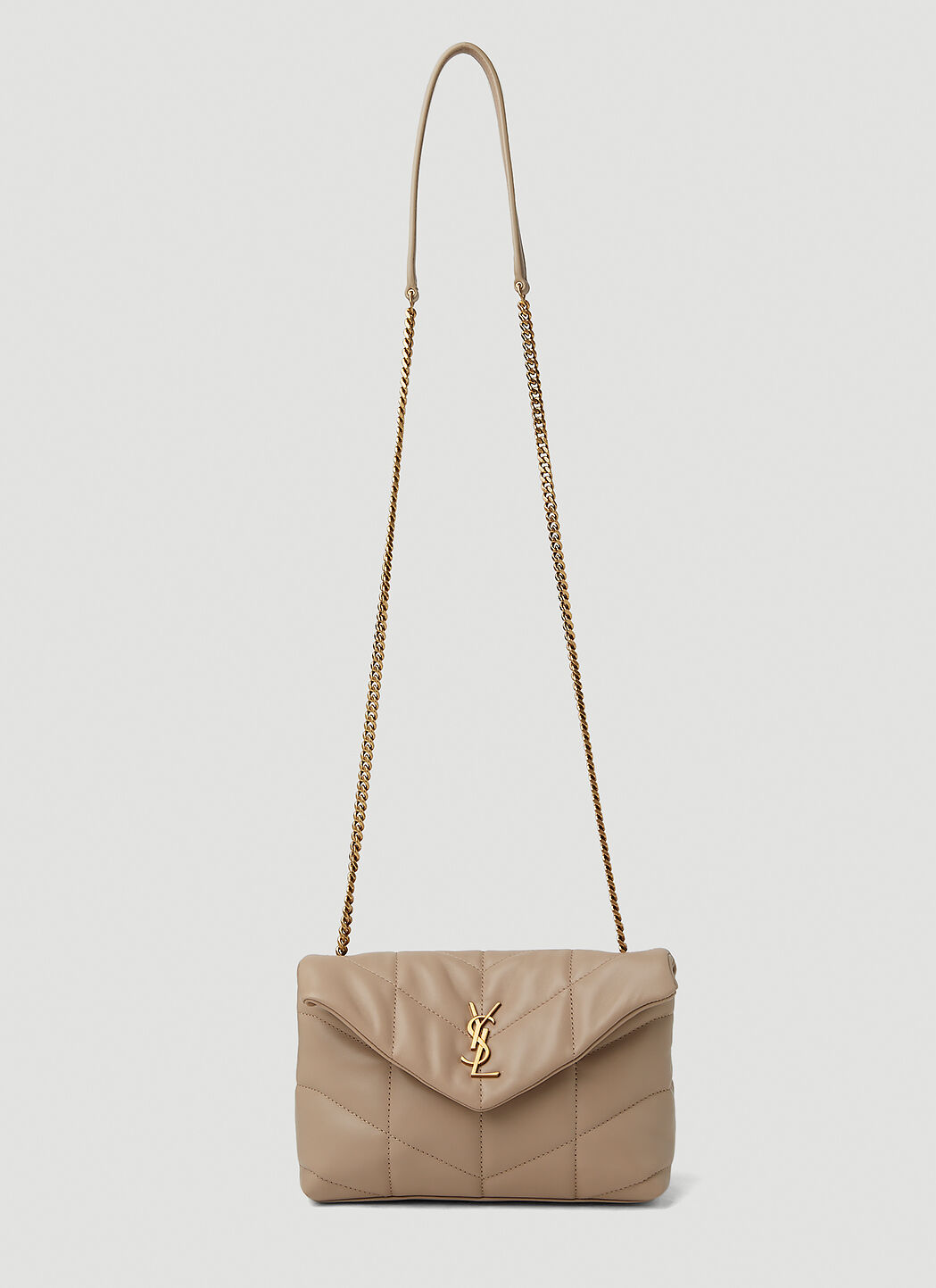 Saint Laurent Puffy Mini Shoulder Bag in Beige LN CC