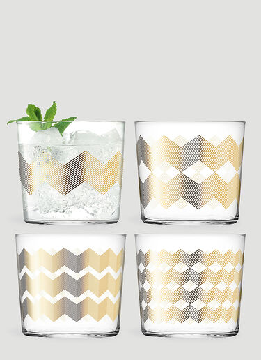 LSA International Set of Four Chevron Tumbler Gold wps0644401