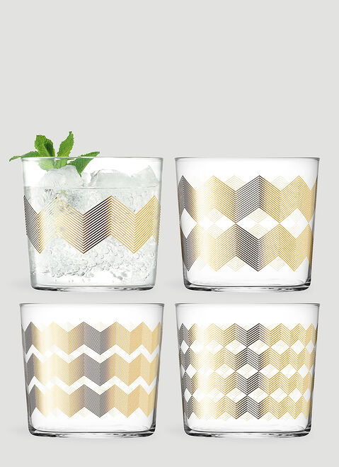 LSA International Set of Four Chevron Tumbler Transparent wps0644391