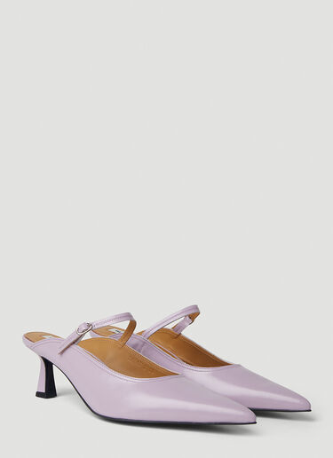 LN-CC® - Reike Nen: Pointed Mary Jane Kitten Heel Mules - Lilac Reike Nen Pointed Mary Jane Kitten Heel Mules Lilac rkn0251001