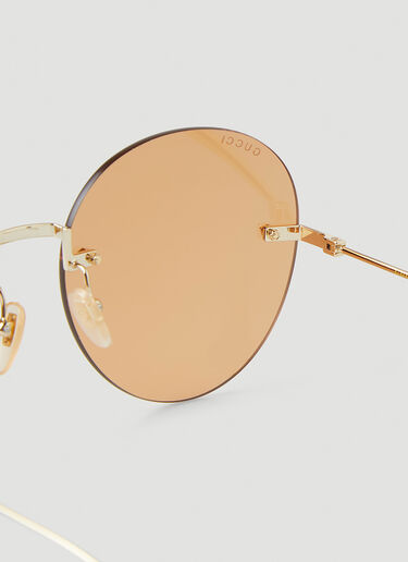 Gucci Tiger Round Frame Sunglasses Gold guc0247370