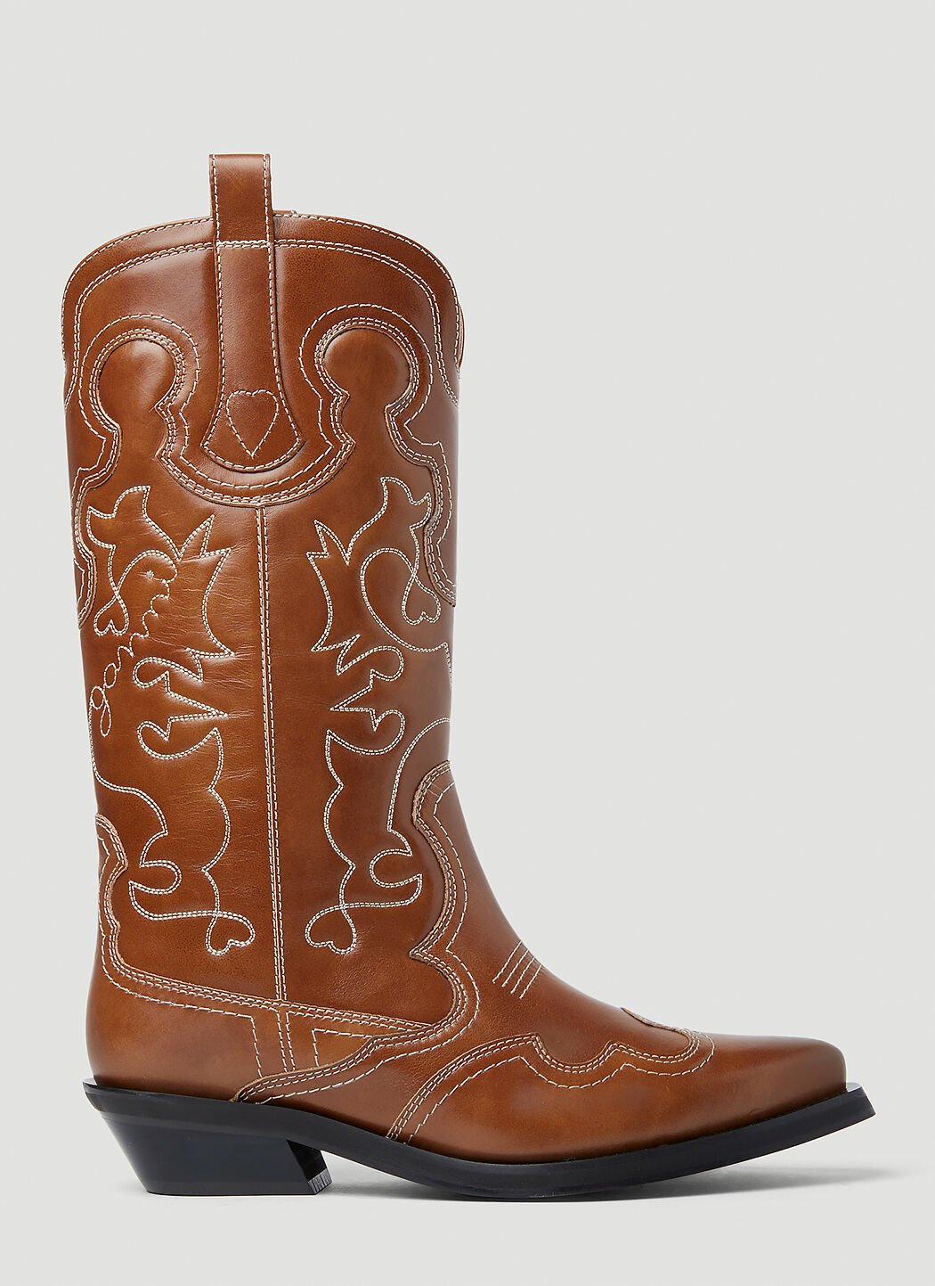 KHAITE Embroidered Western Boots Brown kha0253008