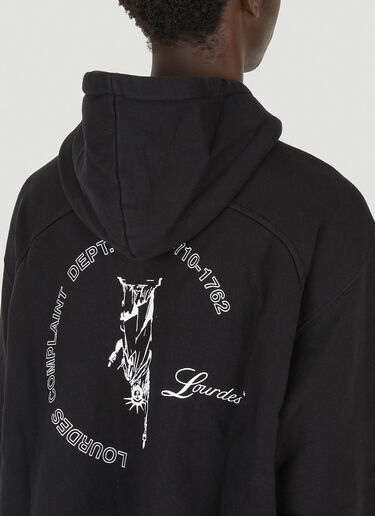 Lourdes Logo Print Basic Hooded Sweatshirt Black lou0149004