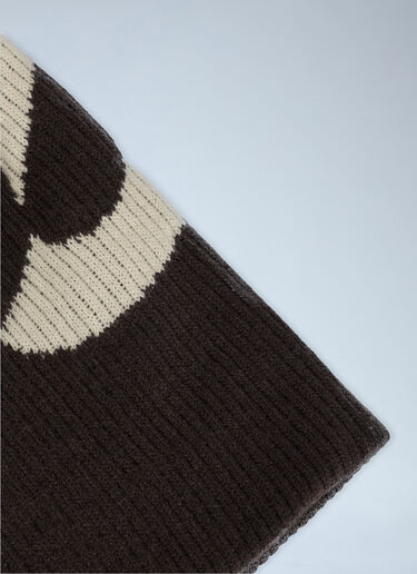 LN-CC® - Y-3: Graphic Logo Beanie Hat - Brown Y-3 Graphic Logo Beanie Hat Brown yyy0365004