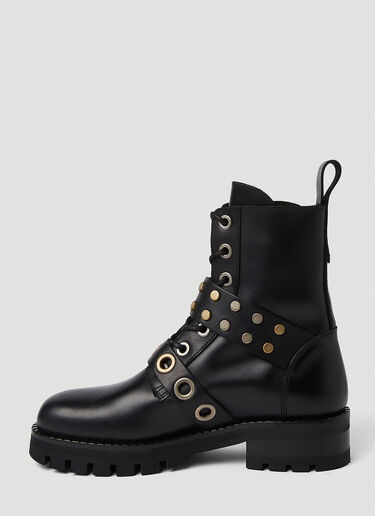 Vivienne Westwood 컴뱃 버클 부츠 블랙 vvw0249055