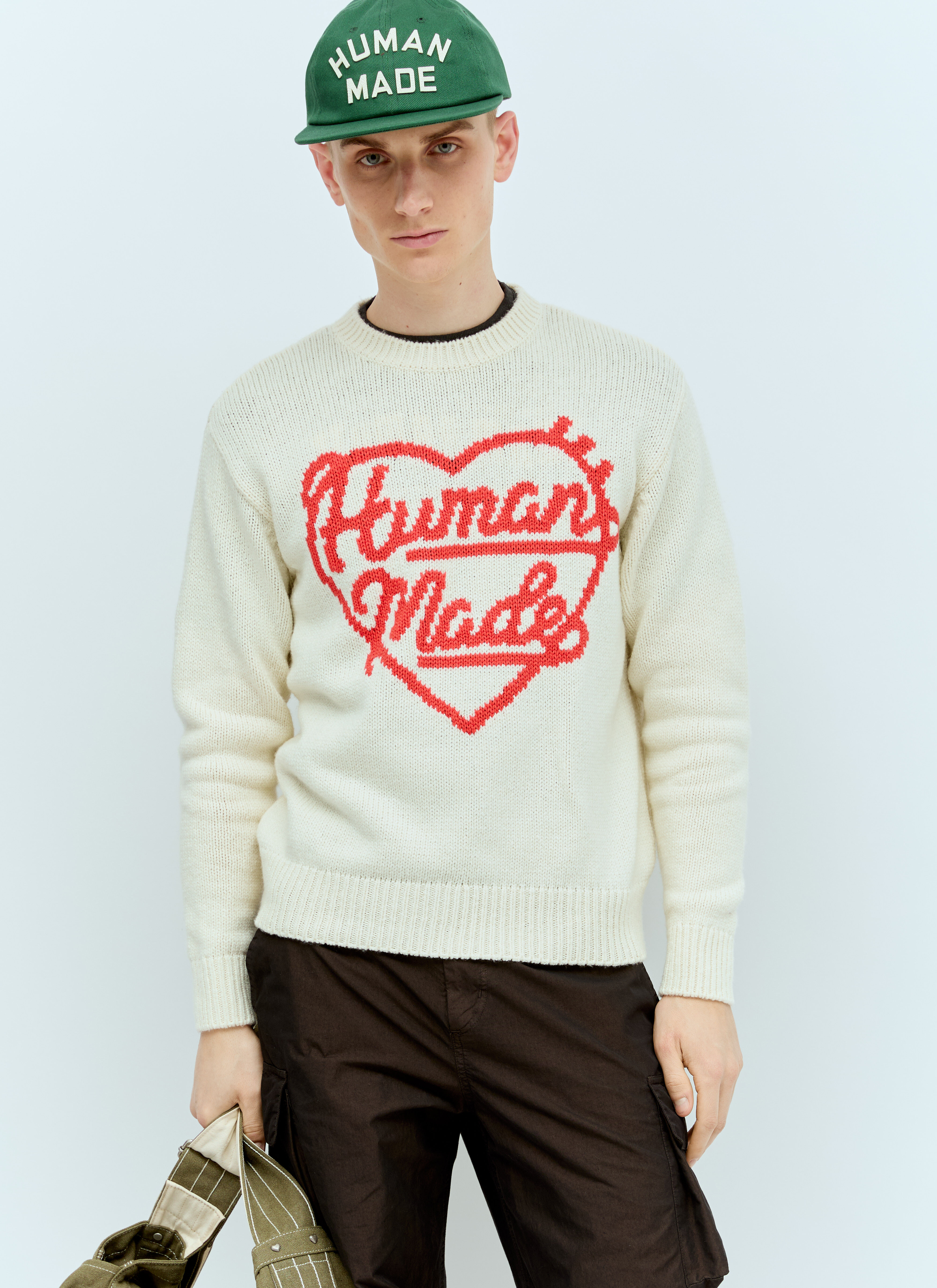 Human Made 로우 고지 니트 스웨터 그린 hmd0156001