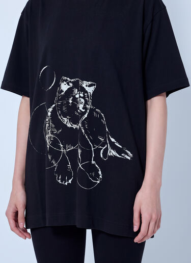 LN-CC® - Yohji Yamamoto: Cotton Short Sleeve Printed T-Shirt Mimi - Black Yohji Yamamoto Cotton Short Sleeve Printed T-Shirt Mimi Black yoy0263023