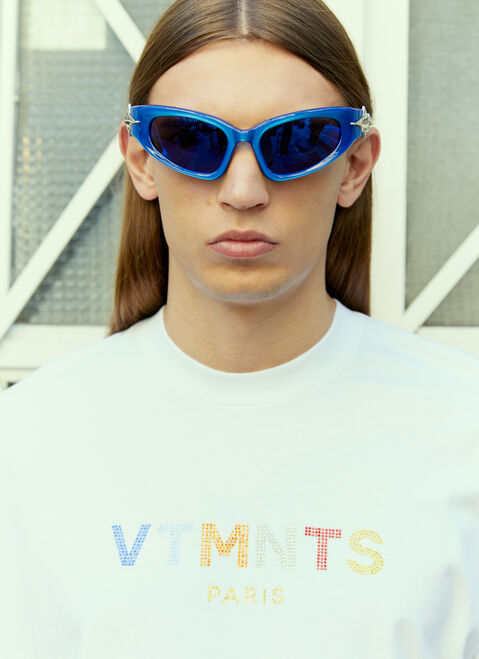 VTMNTS クリスタル エンベリッシュド ロゴTシャツ イエロー vtm0354007