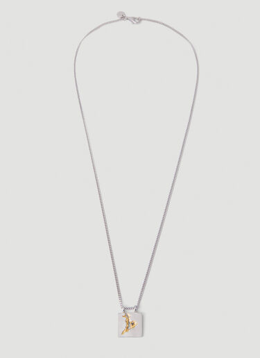 Tom Wood Mined Black Diamond Necklace Silver tmw0351010