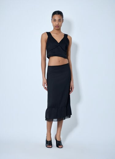 TOTEME Tiered Hem Midi Skirt Black tot0264011