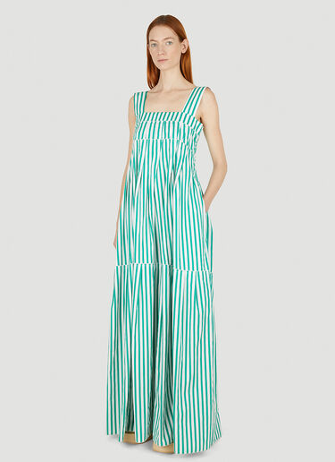 Plan C Striped Maxi Dress Green plc0247001