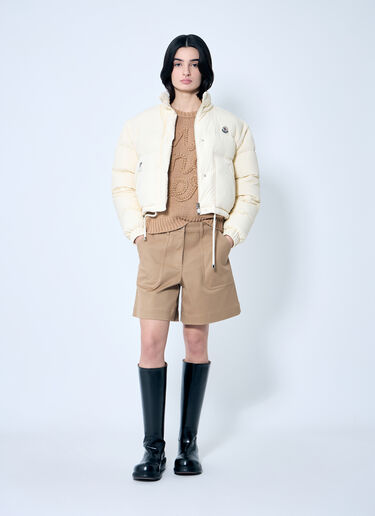 Moncler Logo Embroidered Sweater Beige mon0259038