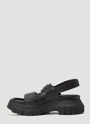 Rick Owens Tractor Leather Sandals Black ric0239018