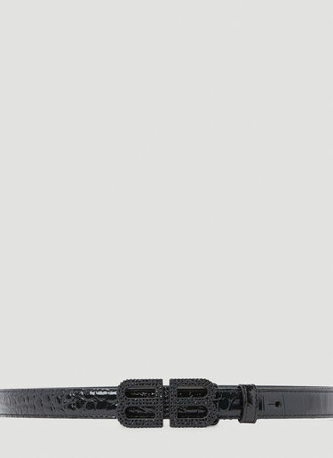 Balenciaga Hourglass 徽标搭扣腰带 黑色 bal0253065