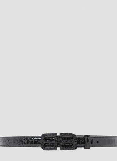 Balenciaga 아워글래스 로고 버클 벨트 블랙 bal0253065