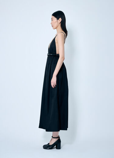 GANNI Duchesse Nylon Strap Dress Black gan0259066