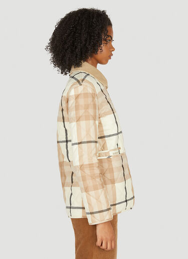 Burberry Checked Quilted Jacket Beige bur0249003