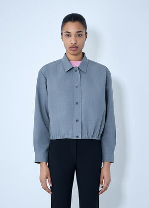 Jil Sander Cotton Poplin Cropped Shirt Grey jil0264038