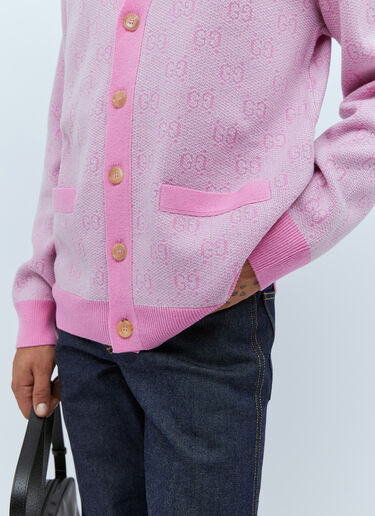 Gucci GG Wool Jacquard Cardigan Pink guc0154013
